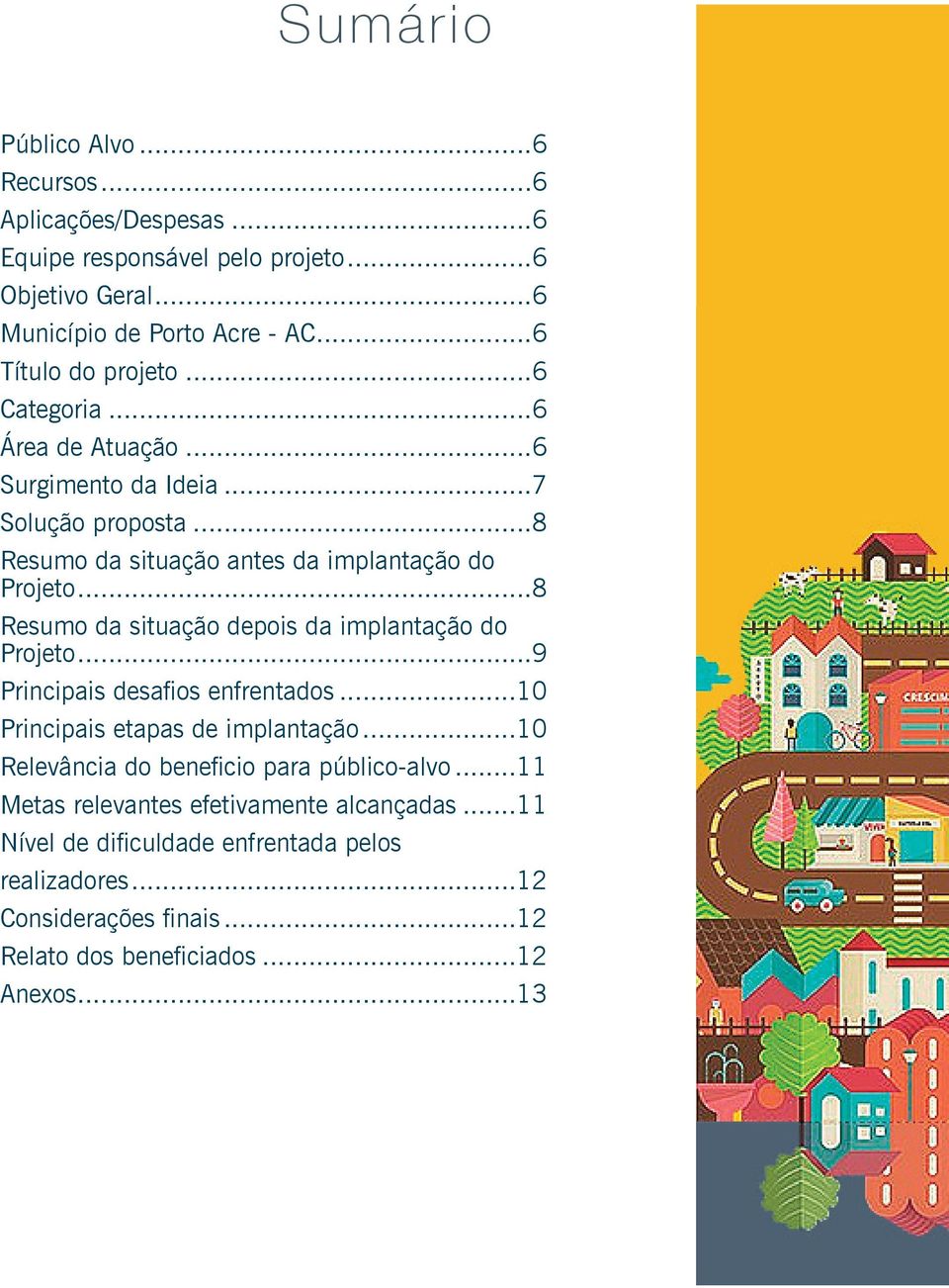 ..8 Resumo da situação depois da implantação do Projeto...9 Principais desafios enfrentados...10 Principais etapas de implantação.