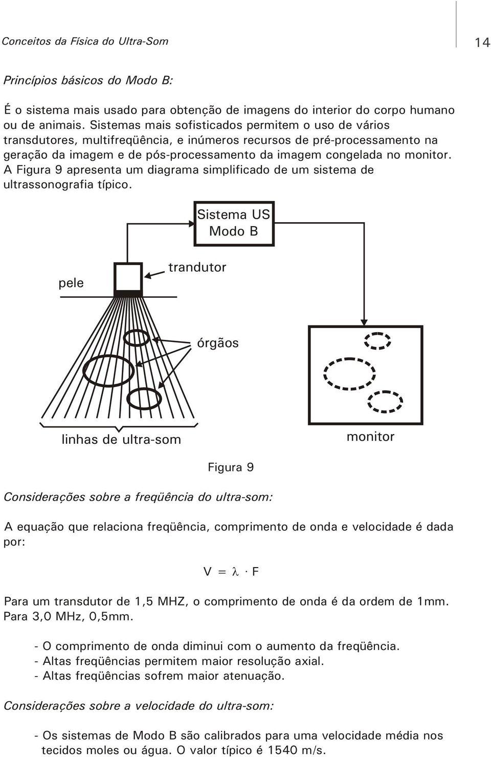 A Figura 9 apresenta um diagrama simplificado de um sistema de ultrassonografia típico.