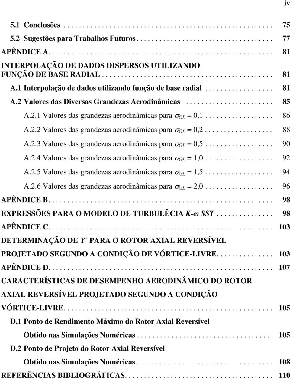 1 Interplaçã de dads utilizand funçã de base radial.................. 81 A.2 Valres das Diversas Grandezas Aerdinâmicas....................... 85 A.2.1 Valres das grandezas aerdinâmicas para σ GL = 0,1.