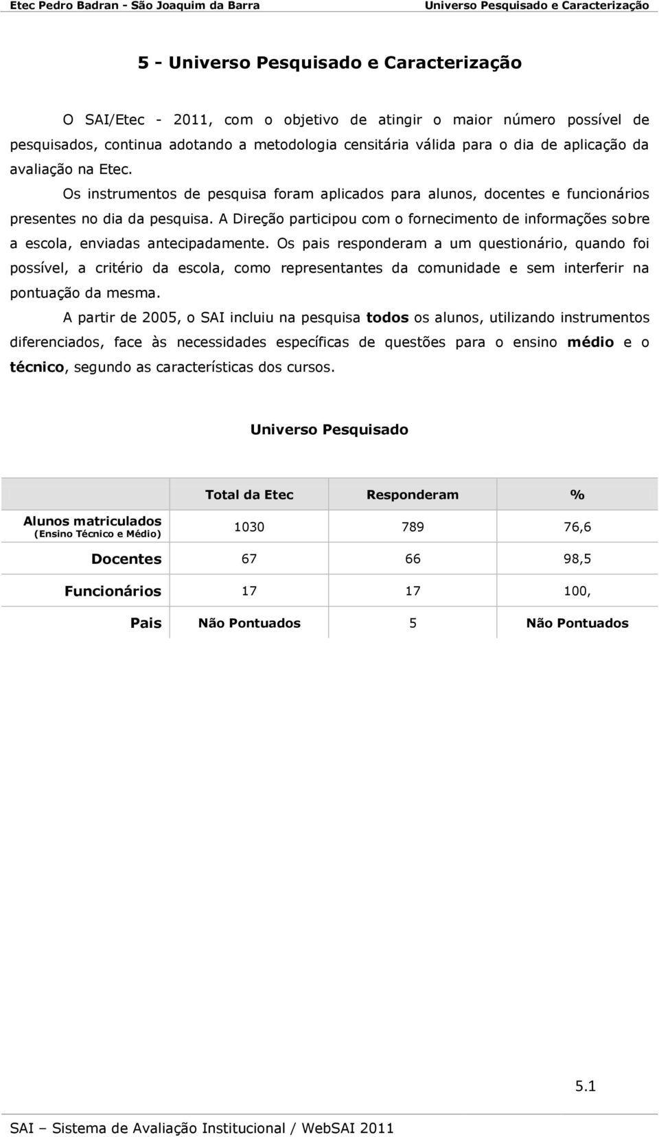 A Direção participou com o fornecimento de informações sobre a escola, enviadas antecipadamente.