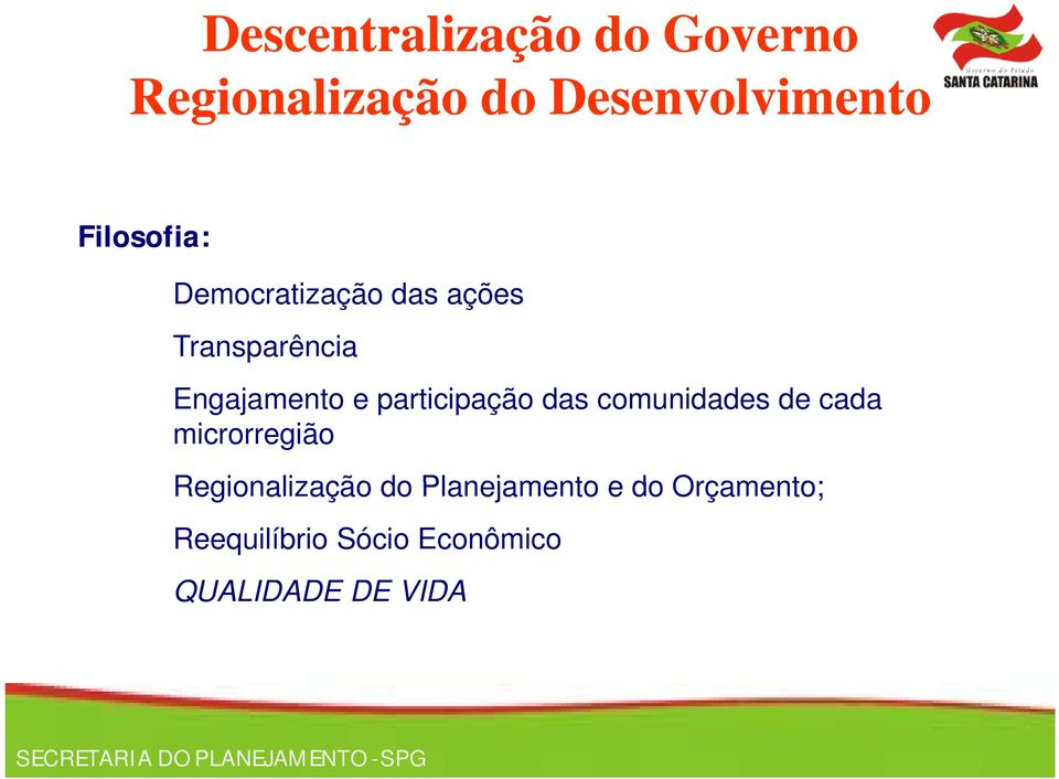 participação das comunidades de cada microrregião Regionalização do