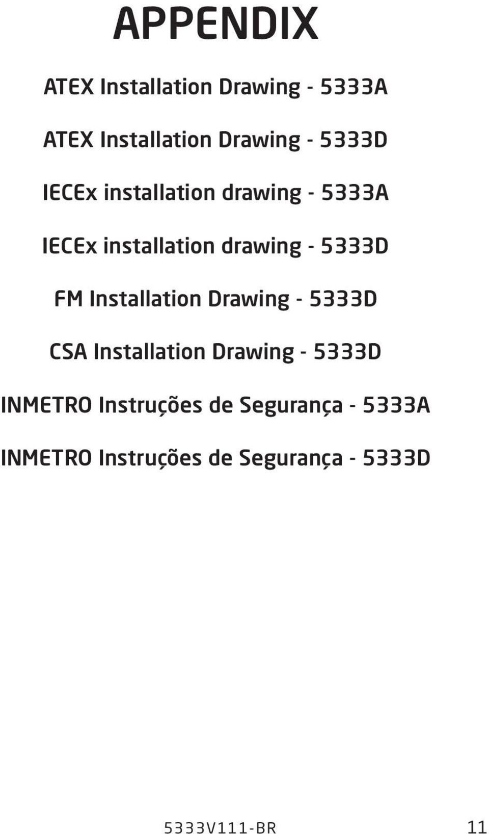 Installation Drawing - 5333D CSA Installation Drawing - 5333D INMETRO