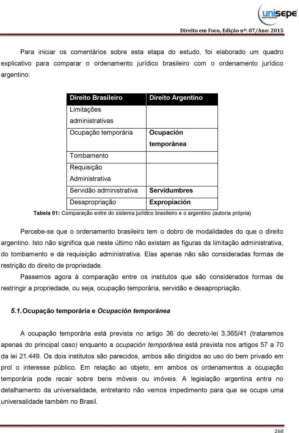 Comparação entre do sistema jurídico brasileiro e o argentino (autoria própria) Percebe-se que o ordenamento brasileiro tem o dobro de modalidades do que o direito argentino.