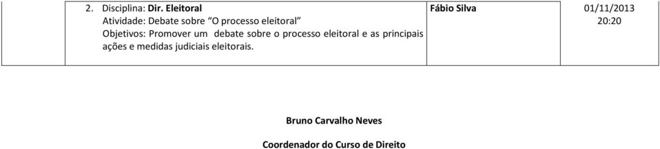 Promover um debate sobre o processo eleitoral e as principais