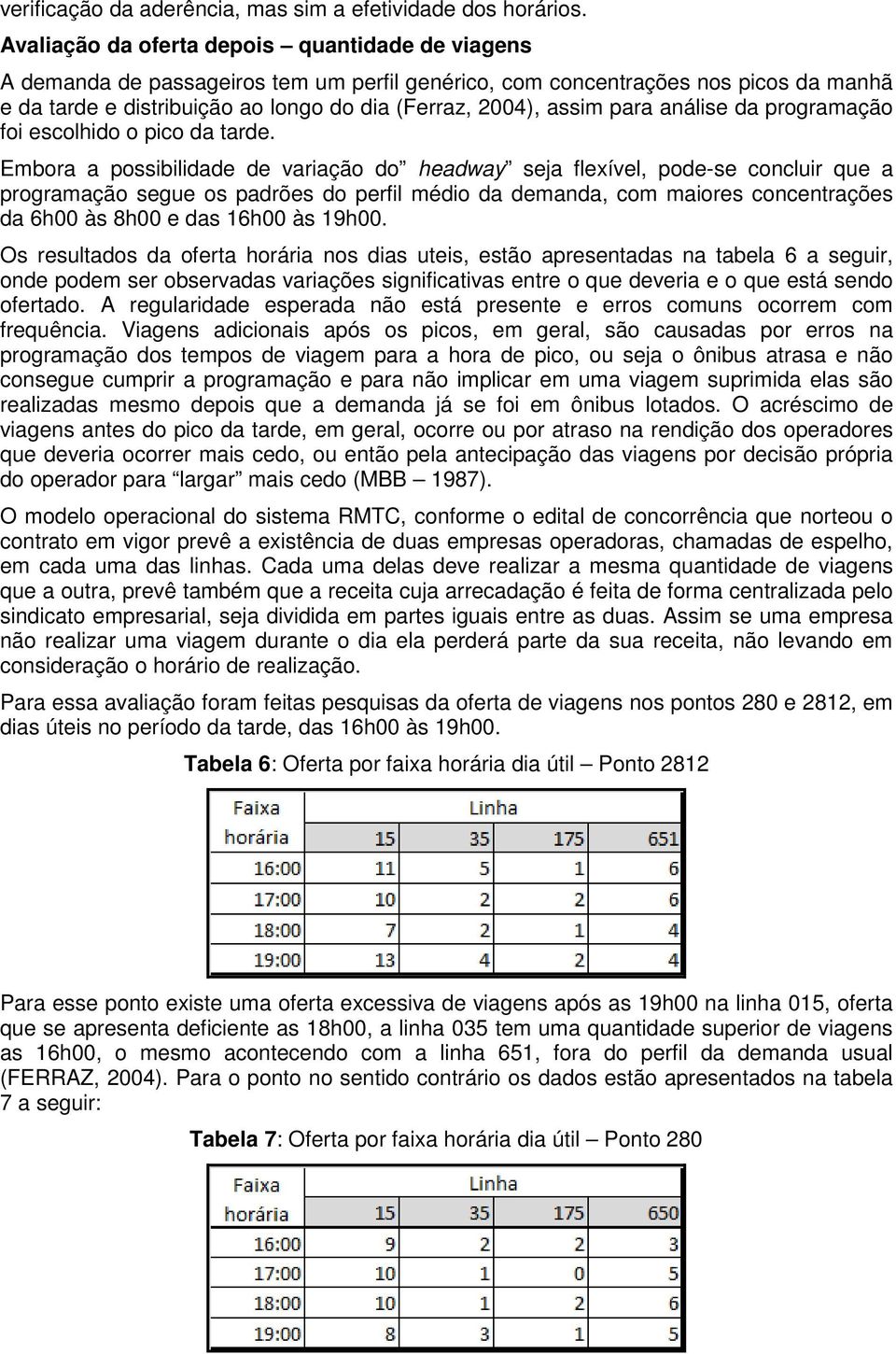 para análise da programação foi escolhido o pico da tarde.