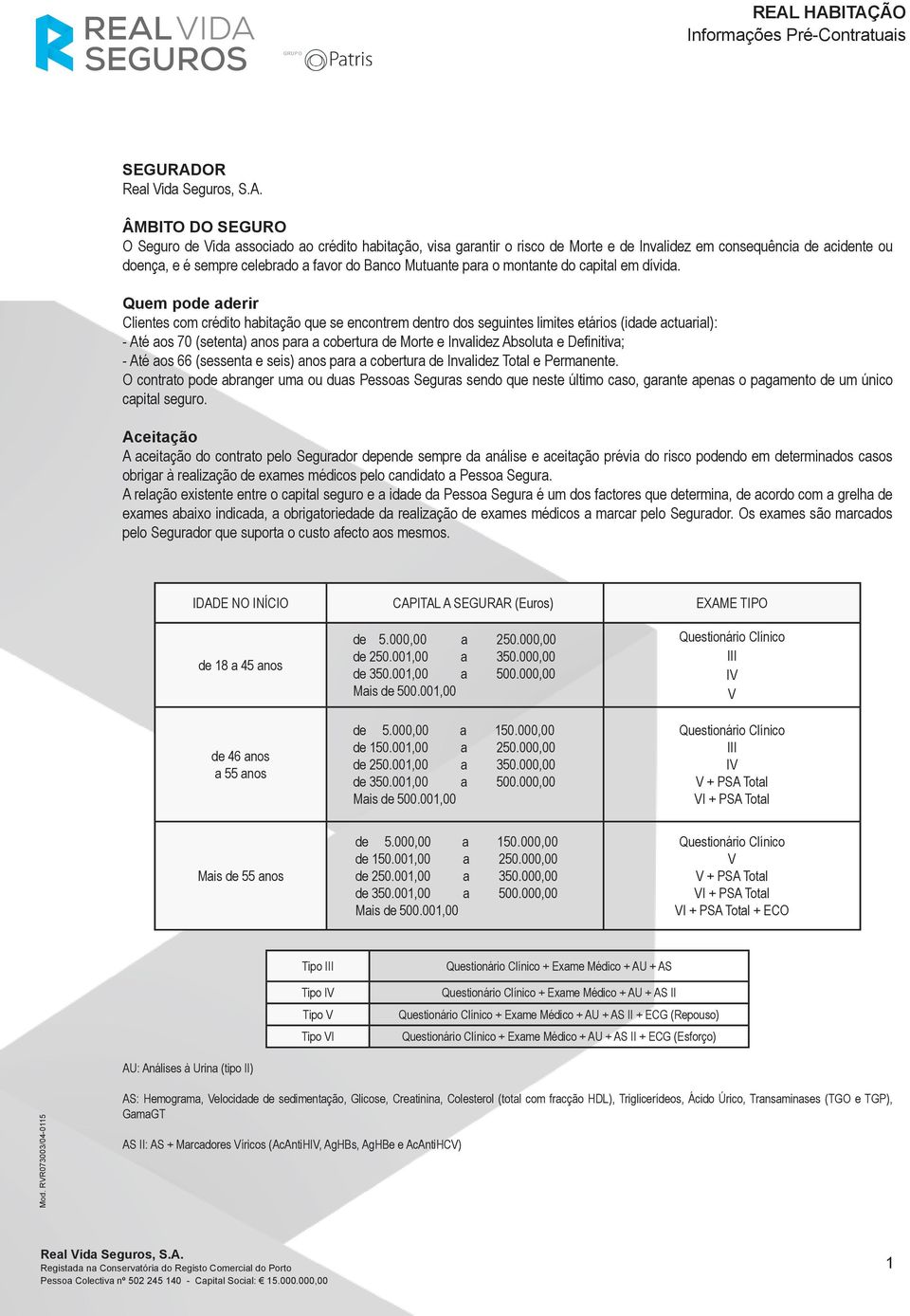 Quem pode aderir Clientes com crédito habitação que se encontrem dentro dos seguintes limites etários (idade actuarial): - Até aos 70 (setenta) anos para a cobertura de Morte e Invalidez Absoluta e