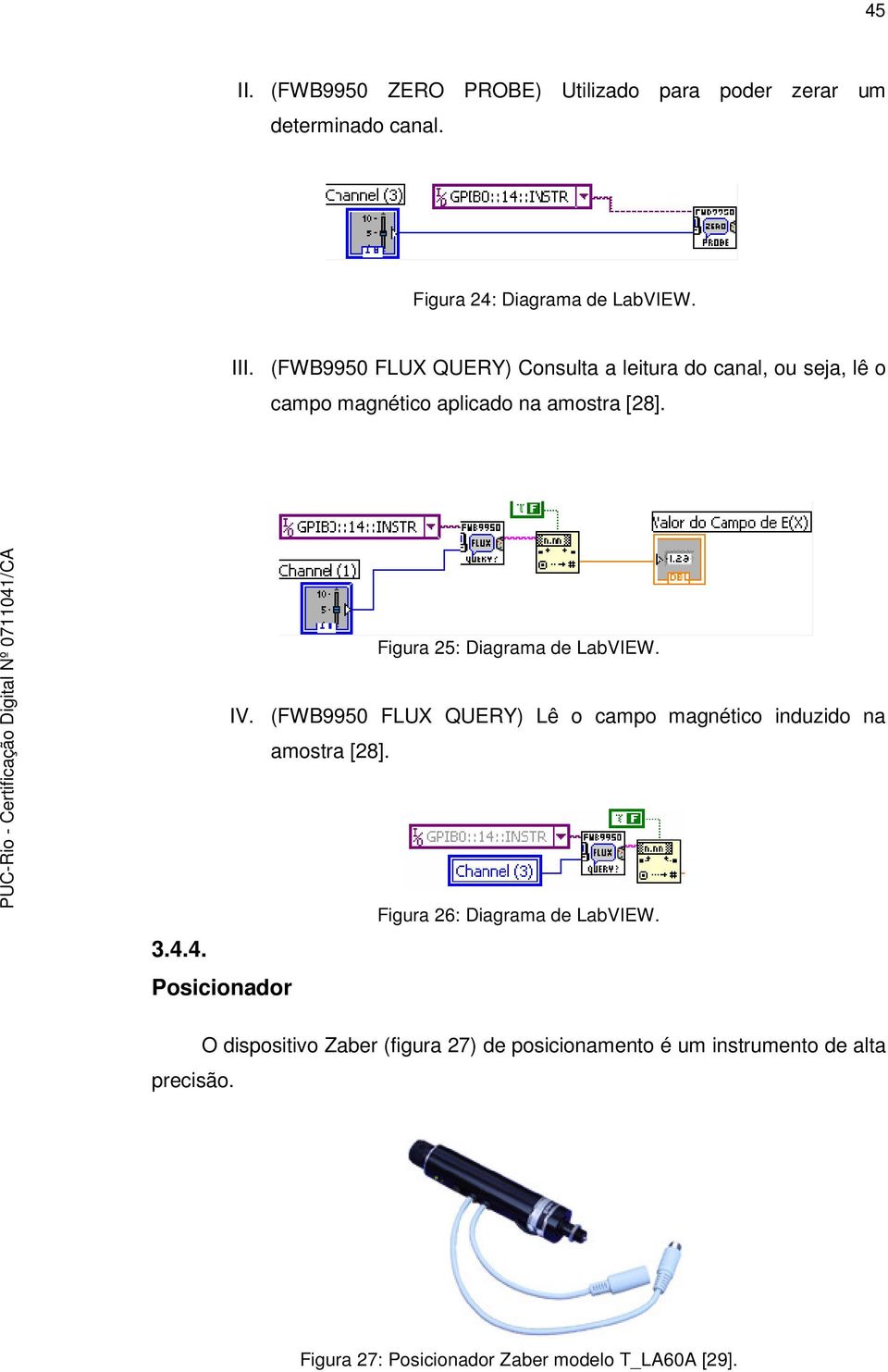 Figura 5: Diagrama de LabVIEW. IV. (FWB9950 FLUX QUERY) Lê o campo magnético induzido na amostra [8]. 3.4.