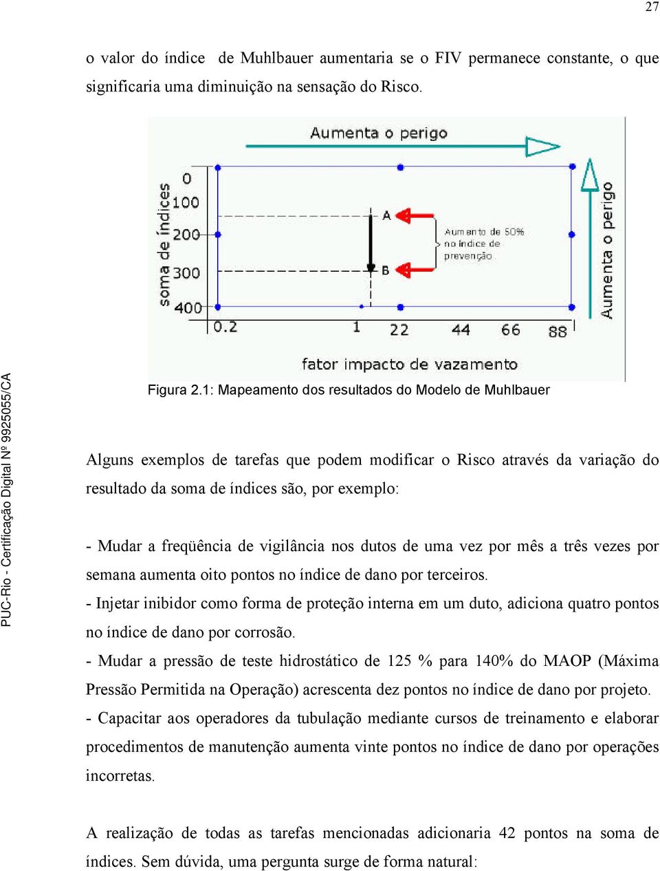 de vigilância nos dutos de uma vez por mês a três vezes por semana aumenta oito pontos no índice de dano por terceiros.