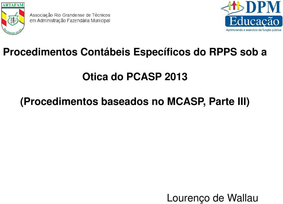do PCASP 2013 (Procedimentos