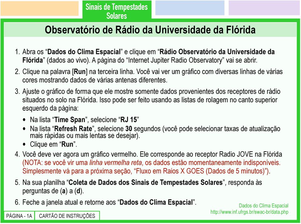 Ajuste o gráfico de form que ele mostre somente ddos provenientes dos receptores de rádio situdos no solo n Flórid.