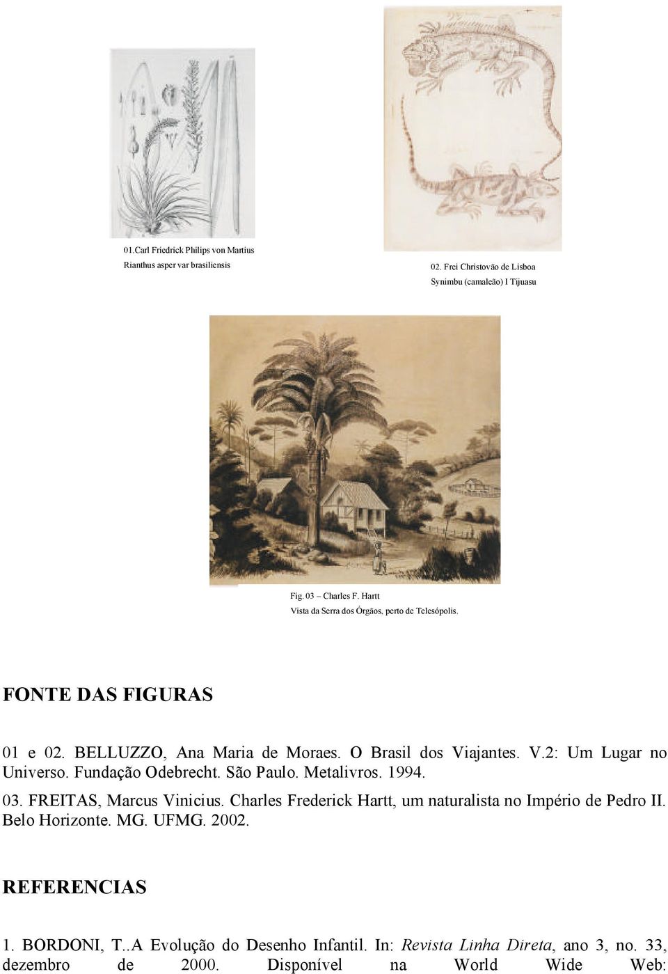 Fundação Odebrecht. São Paulo. Metalivros. 1994. 03. FREITAS, Marcus Vinicius. Charles Frederick Hartt, um naturalista no Império de Pedro II. Belo Horizonte.