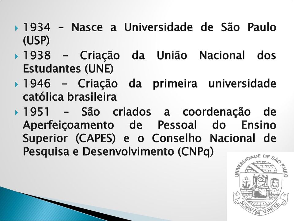 brasileira 1951 São criados a coordenação de Aperfeiçoamento de Pessoal do
