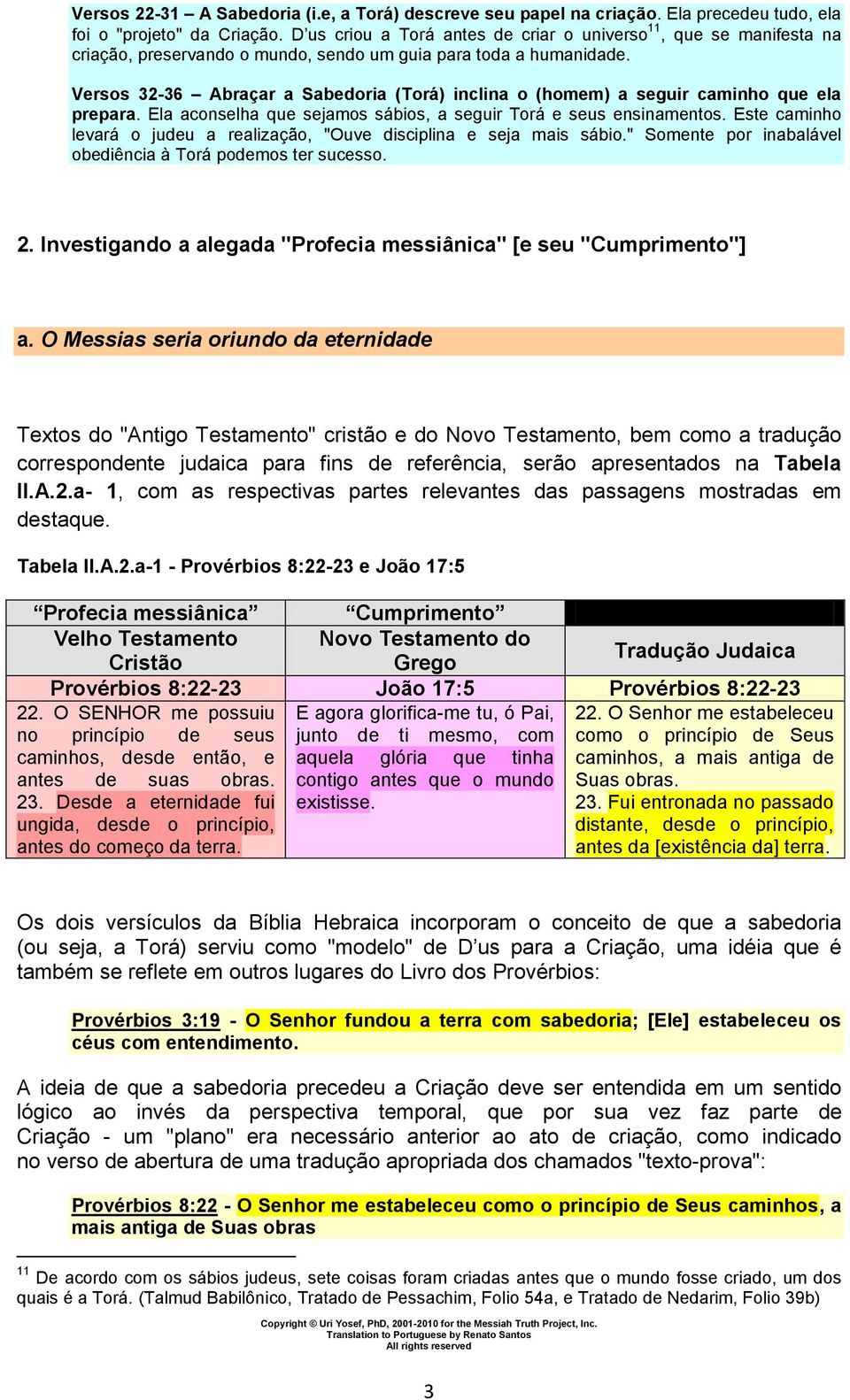 Versos 32-36 Abraçar a Sabedoria (Torá) inclina o (homem) a seguir caminho que ela prepara. Ela aconselha que sejamos sábios, a seguir Torá e seus ensinamentos.