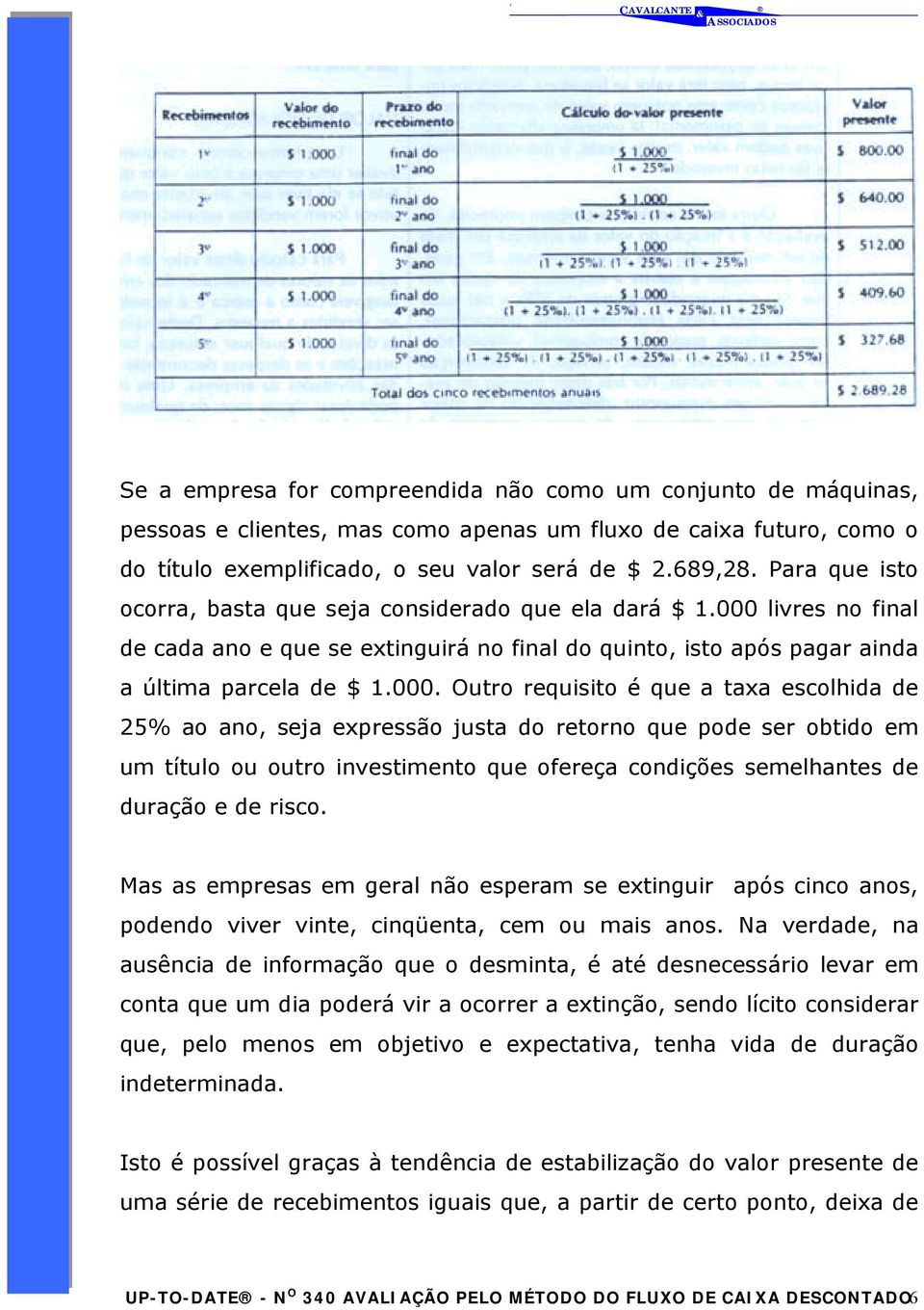 livres no final de cada ano e que se extinguirá no final do quinto, isto após pagar ainda a última parcela de $ 1.000.