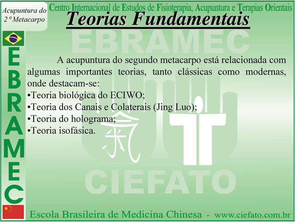 modernas, onde destacam-se: Teoria biológica do ECIWO; Teoria dos