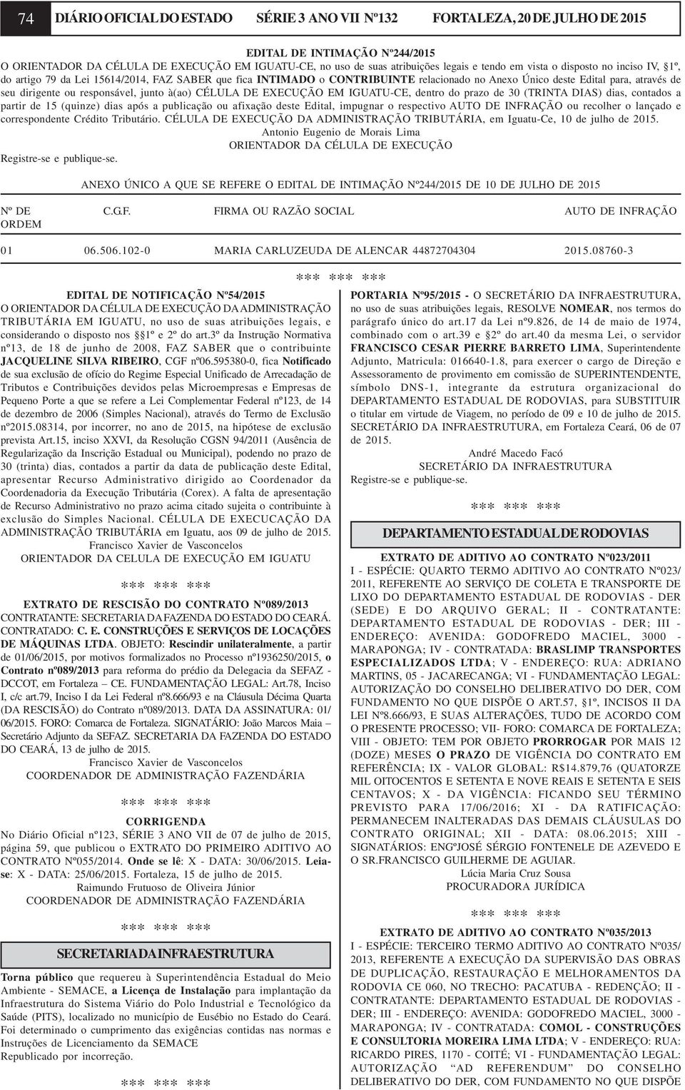 responsável, junto à(ao) CÉLULA DE EXECUÇÃO EM IGUATU-CE, dentro do prazo de 30 (TRINTA DIAS) dias, contados a partir de 15 (quinze) dias após a publicação ou afixação deste Edital, impugnar o