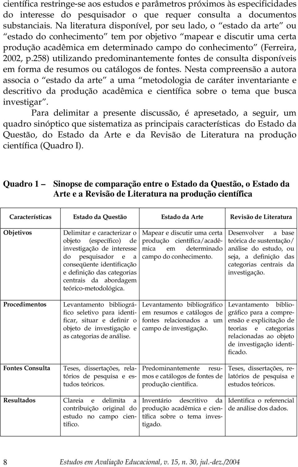 2002, p.258) utilizando predominantemente fontes de consulta disponíveis em forma de resumos ou catálogos de fontes.