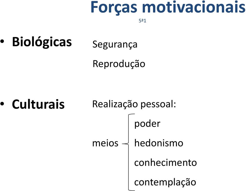 Culturais Realização pessoal: