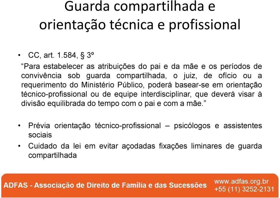 requerimento do Ministério Público, poderá basear-se em orientação técnico-profissional ou de equipe interdisciplinar, que deverá