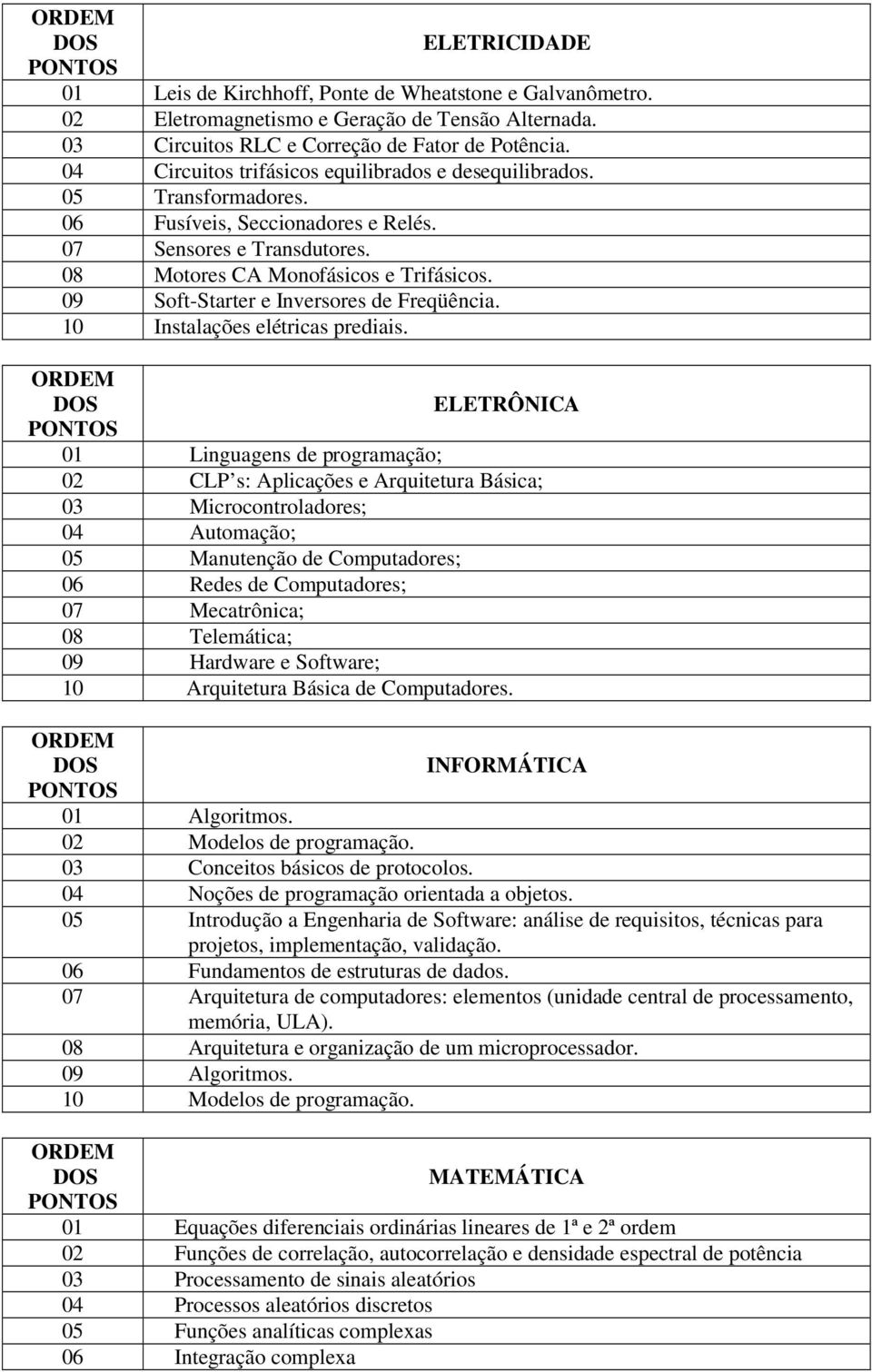 09 Soft-Starter e Inversores de Freqüência. 10 Instalações elétricas prediais.