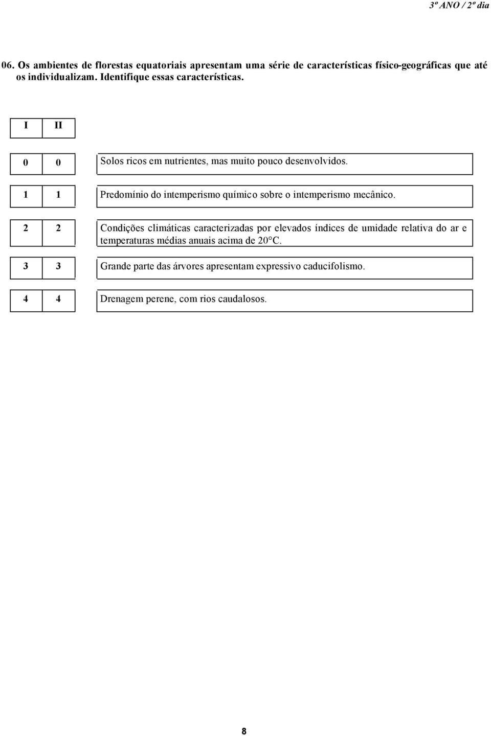 1 1 Predomínio do intemperismo químico sobre o intemperismo mecânico.