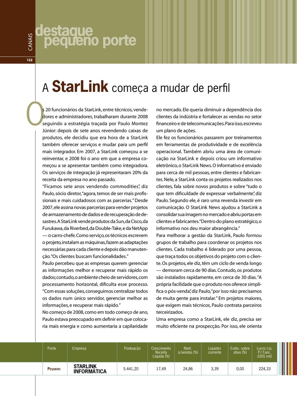 Em 2007, a StarLink começou a se reinventar, e 2008 foi o ano em que a empresa começou a se apresentar também como integradora.