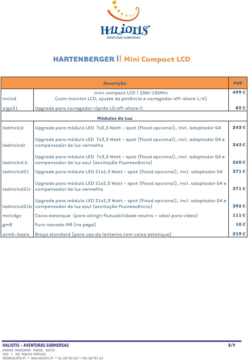 adaptador G4 e compensador de luz vermelha 243 ledmclcd b Upgrade para módulo LED 7x3,5 Watt - spot (flood opcional), incl.