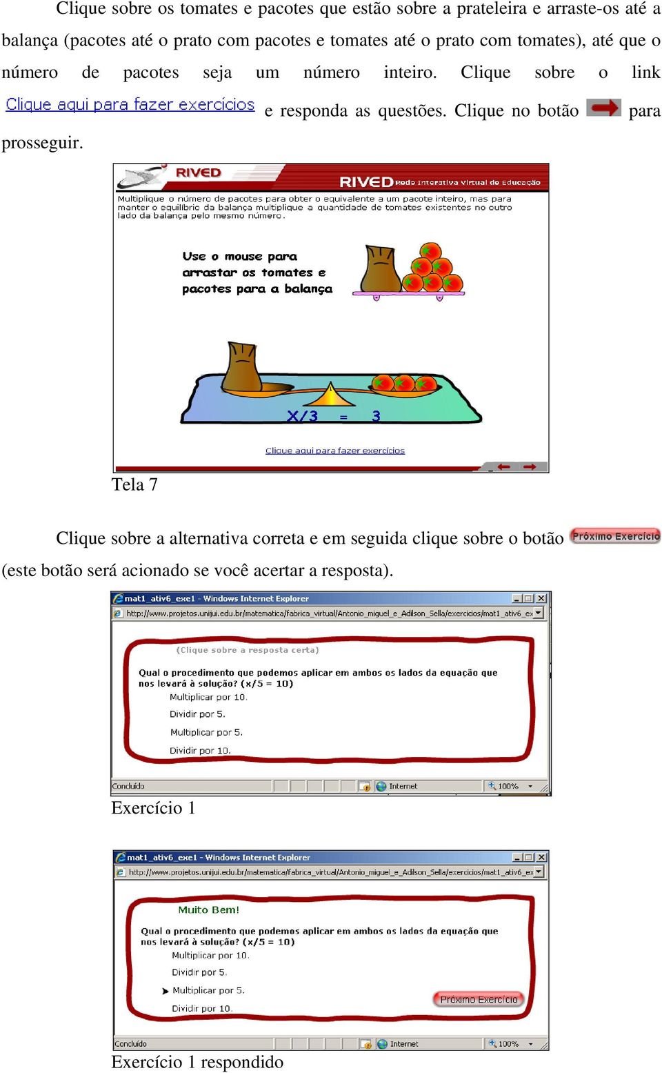 número inteiro. Clique sobre o link prosseguir. e responda as questões.