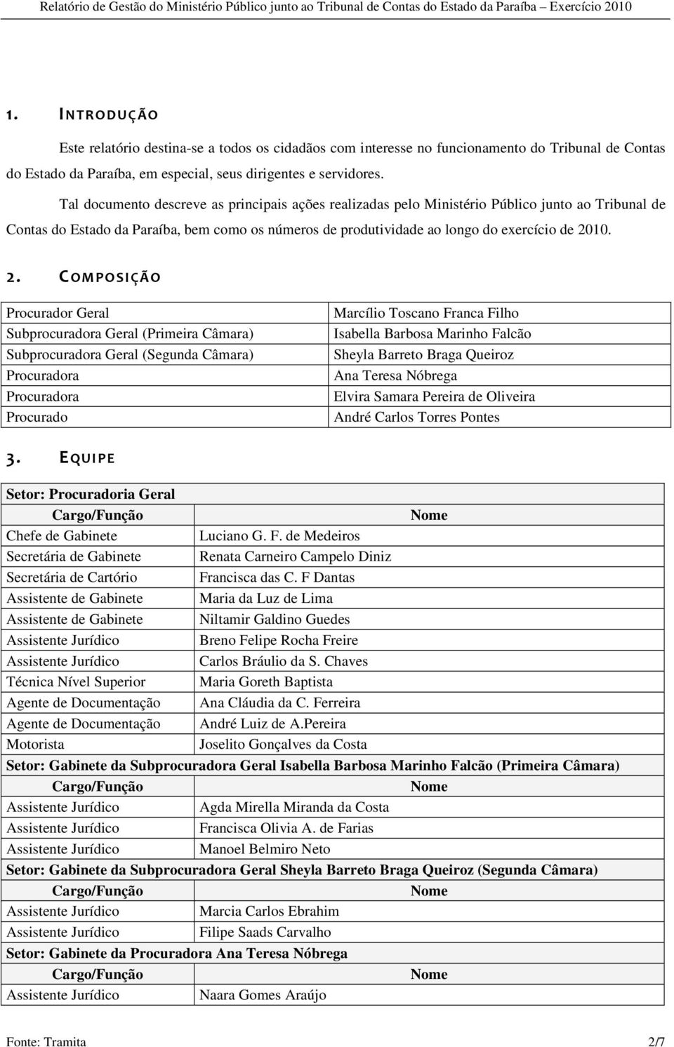 Tal documento descreve as principais ações realizadas pelo Ministério Público junto ao Tribunal de Contas do Estado da Paraíba, bem como os números de produtividade ao longo do exercício de 21