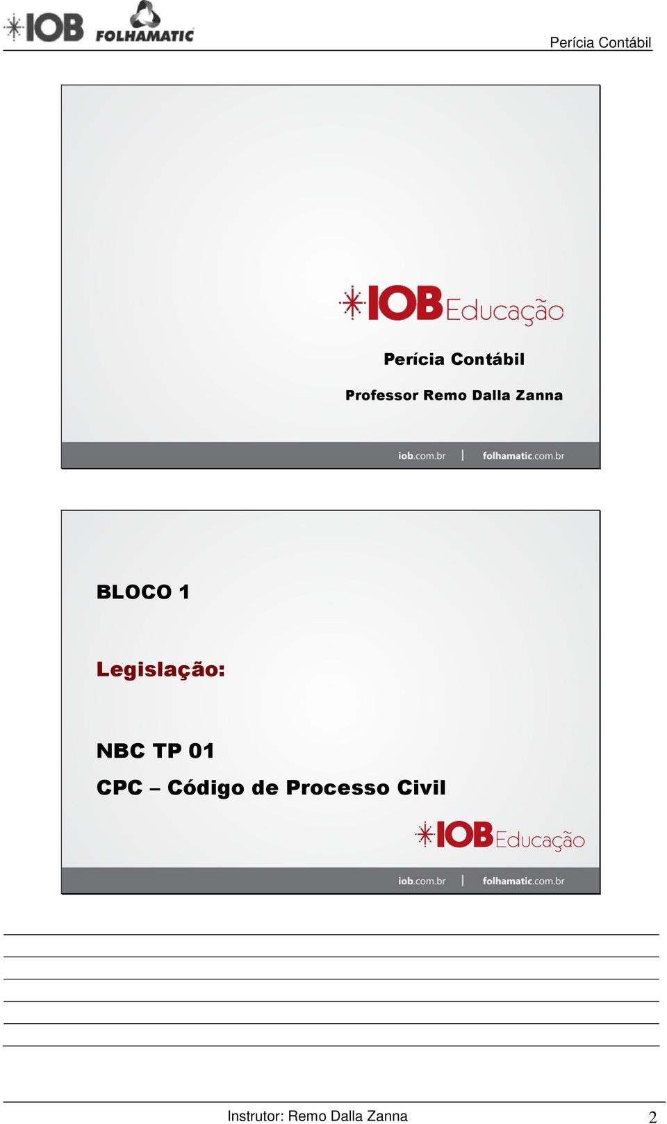 NBC TP 01 CPC Código de Processo
