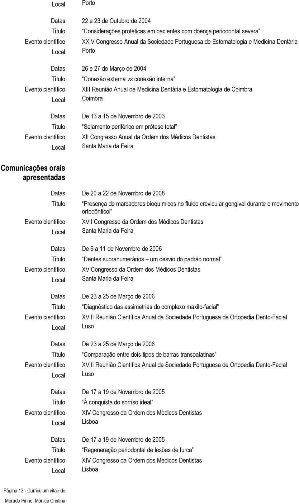 total XII Congresso Anual da Ordem dos Médicos Dentistas Santa Maria da Feira Comunicações orais apresentadas Datas De 20 a 22 de Novembro de 2008 Presença de marcadores bioquímicos no fluido