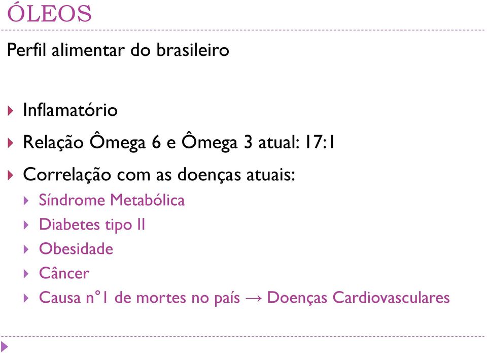 atuais: Síndrome Metabólica Diabetes tipo II Obesidade