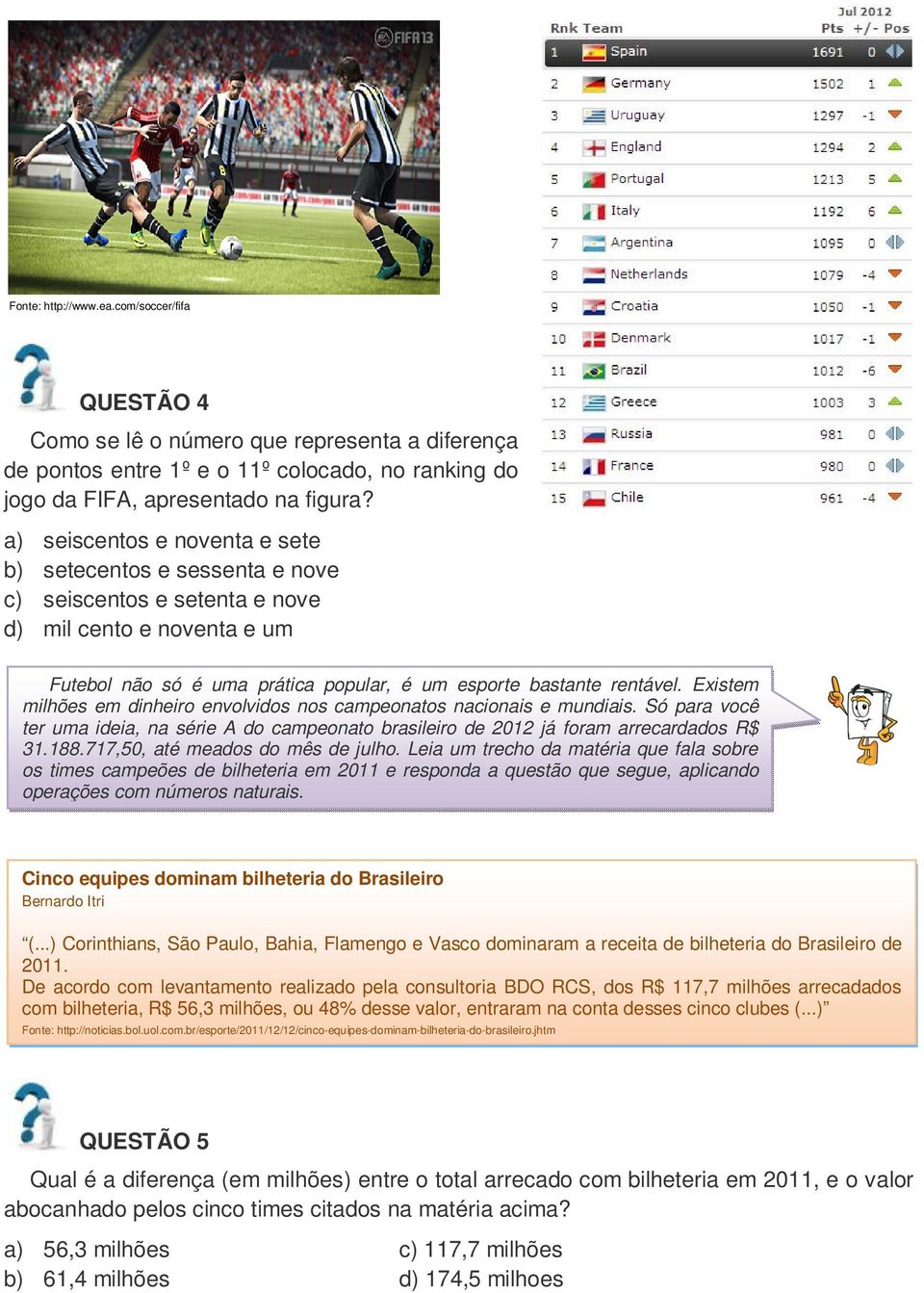 Existem milhões em dinheiro envolvidos nos campeonatos nacionais e mundiais. Só para você ter uma ideia, na série A do campeonato brasileiro de 2012 já foram arrecardados R$ 31.188.