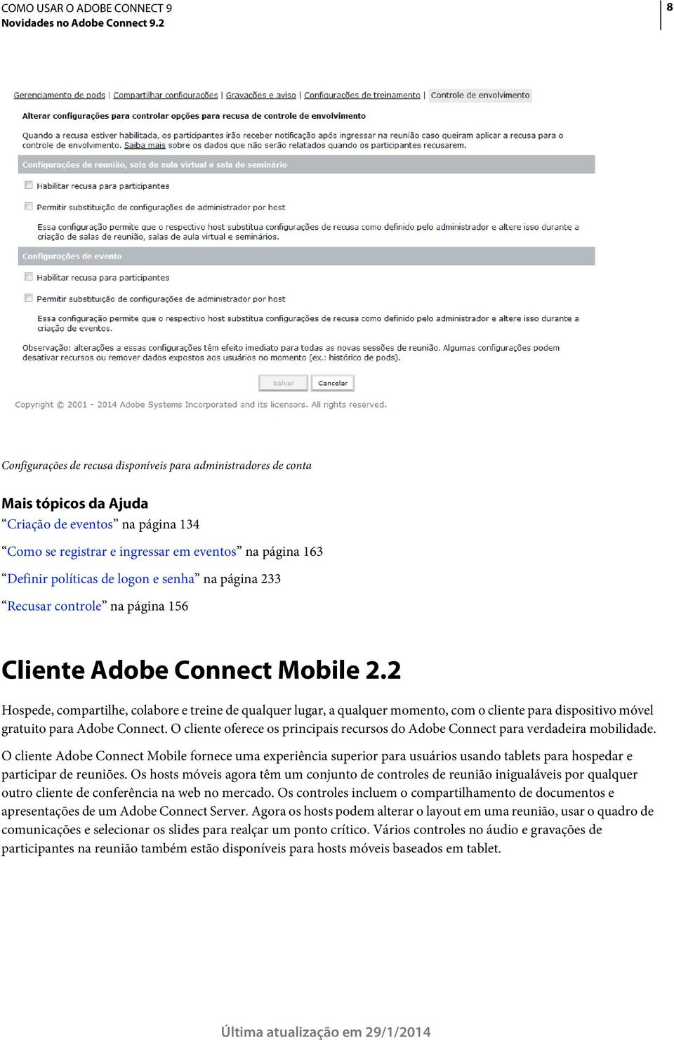 página 233 Recusar controle na página 156 Cliente Adobe Connect Mobile 2.