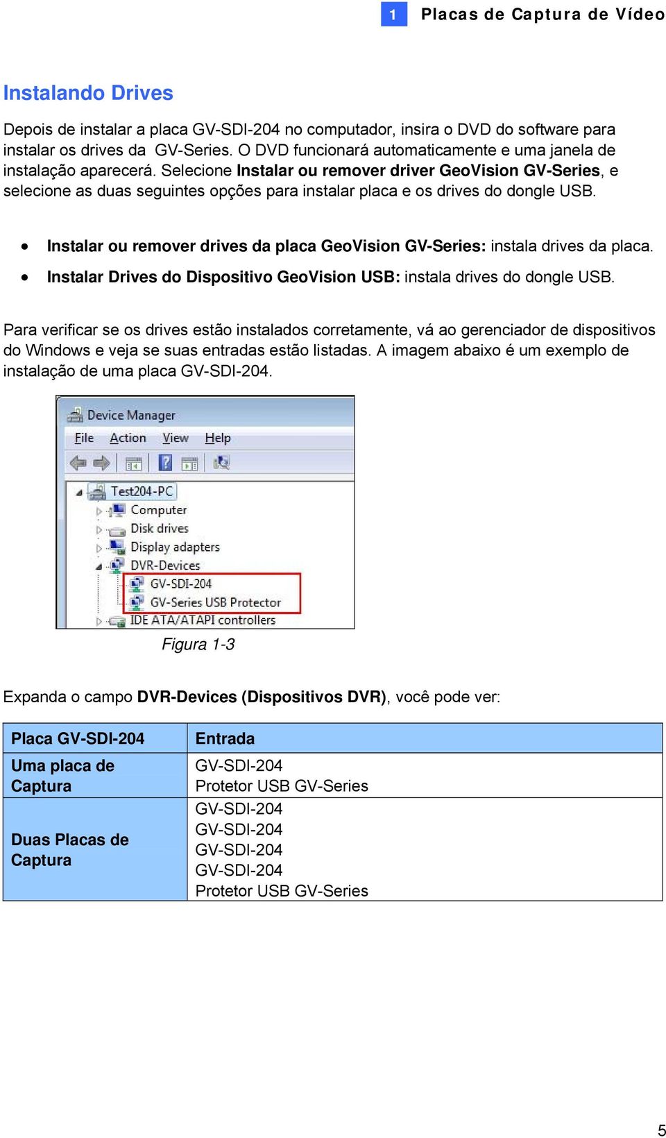 Selecione Instalar ou remover driver GeoVision GV-Series, e selecione as duas seguintes opções para instalar placa e os drives do dongle USB.