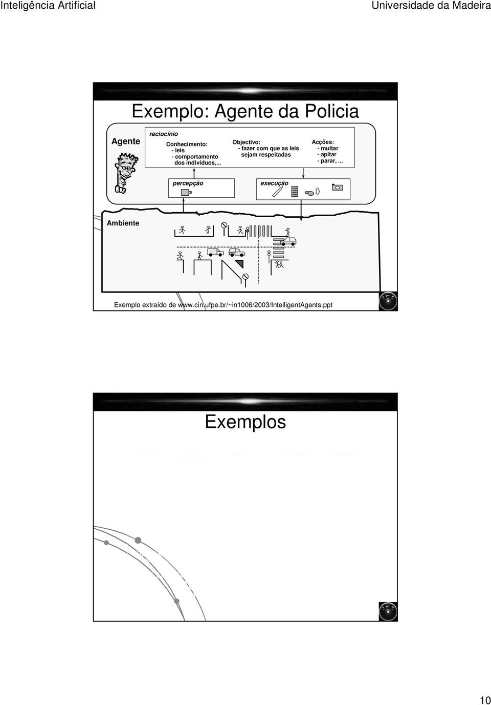 ppt Exemplos Agente Diagnóstico médico Análise de imagens de satélite Tutor de português Filtrador de mails Motorista de táxi Músico de jazz Dados perceptivos Sintomas, paciente, exames respostas,.