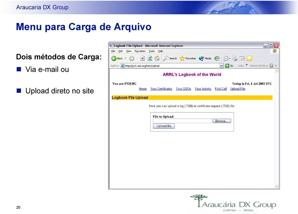 de Carga: T Via e-mail