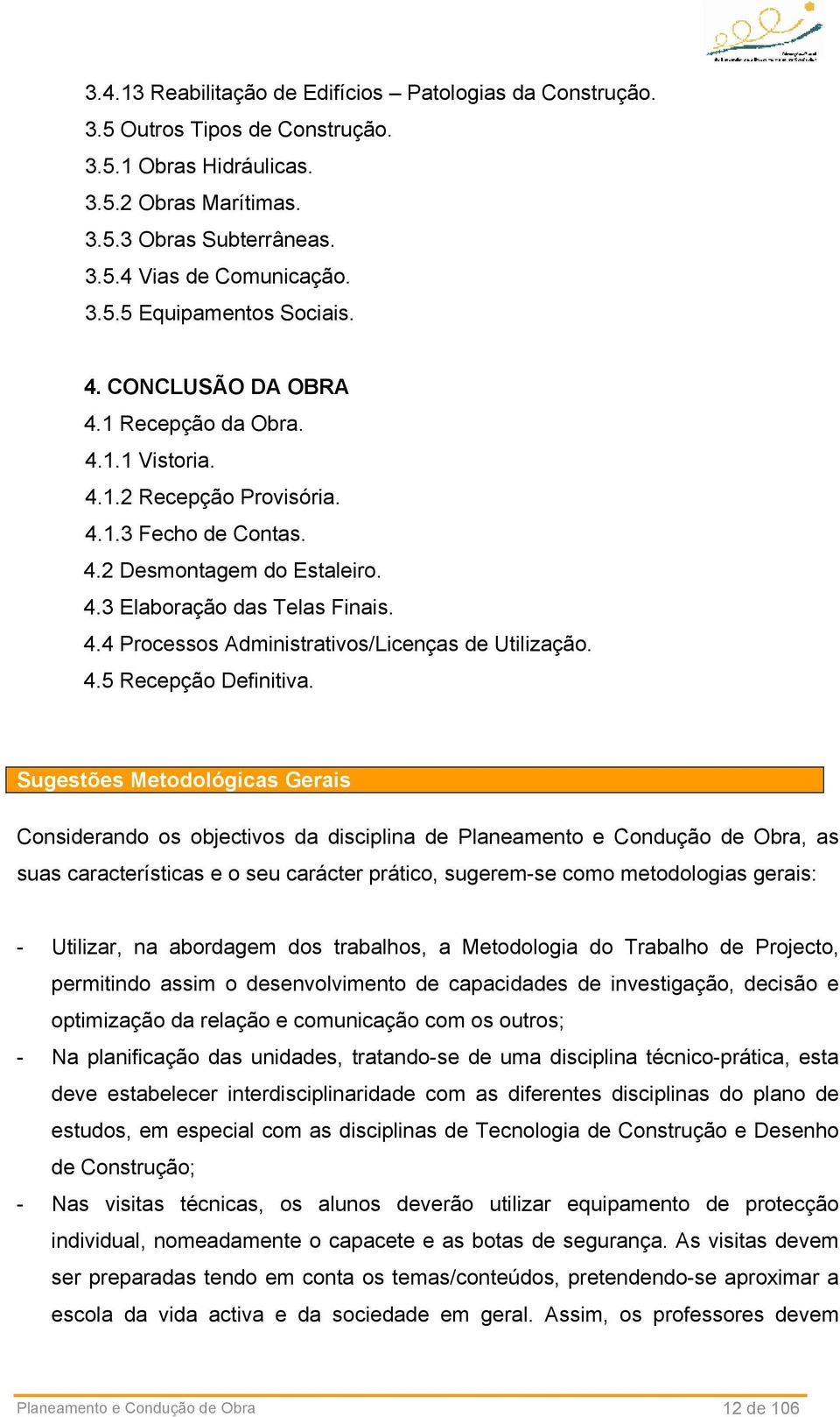 4.5 Recepção Definitiva.