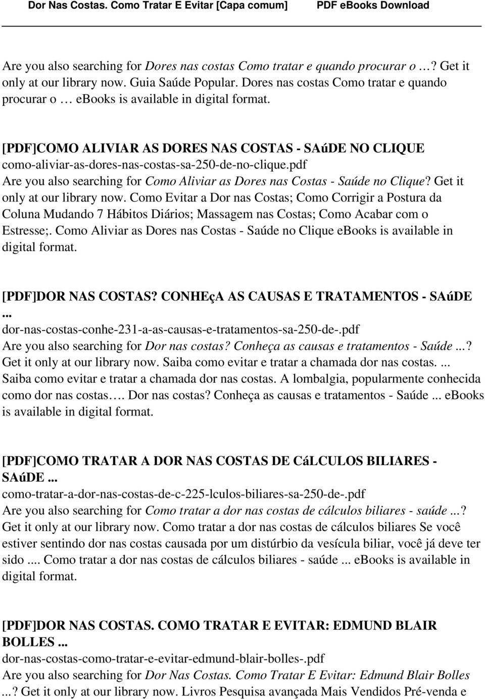 pdf Are you also searching for Como Aliviar as Dores nas Costas - Saúde no Clique? Get it only at our library now.