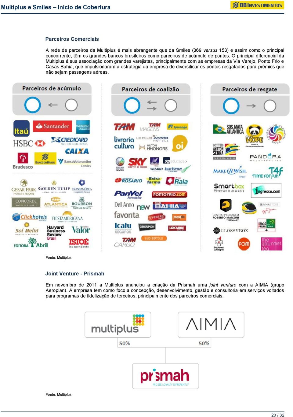 O principal diferencial da Multiplus é sua associação com grandes varejistas, principalmente com as empresas da Via Varejo, Ponto Frio e Casas Bahia, que impulsionaram a estratégia da empresa de