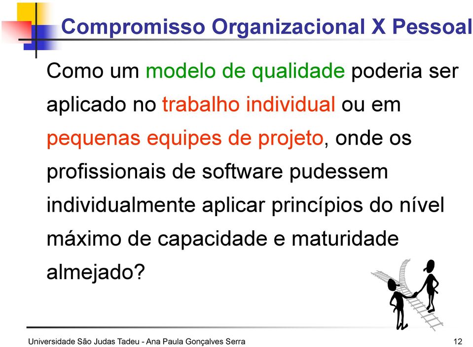 profissionais de software pudessem individualmente aplicar princípios do nível