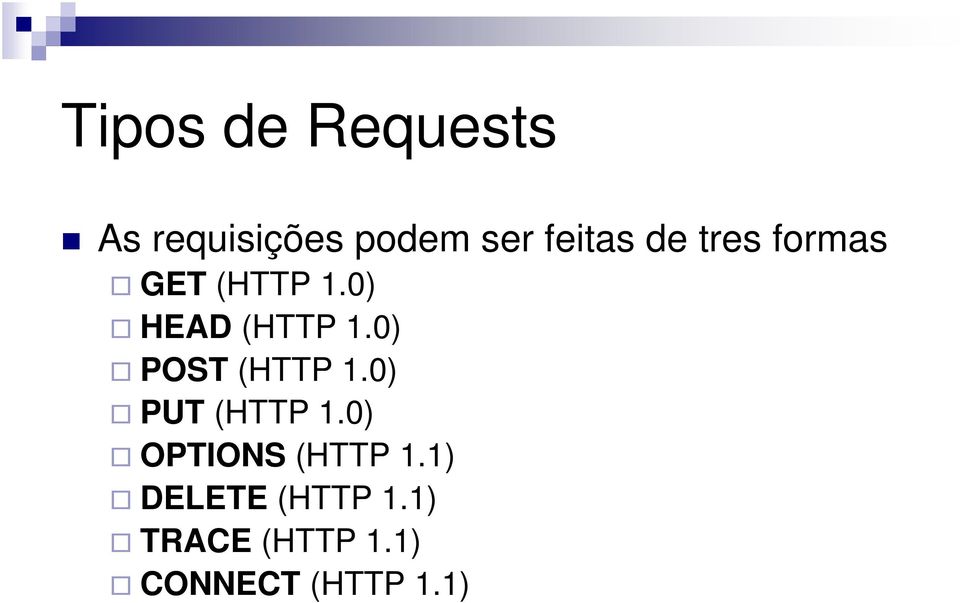 0) POST (HTTP 1.0) PUT (HTTP 1.0) OPTIONS (HTTP 1.