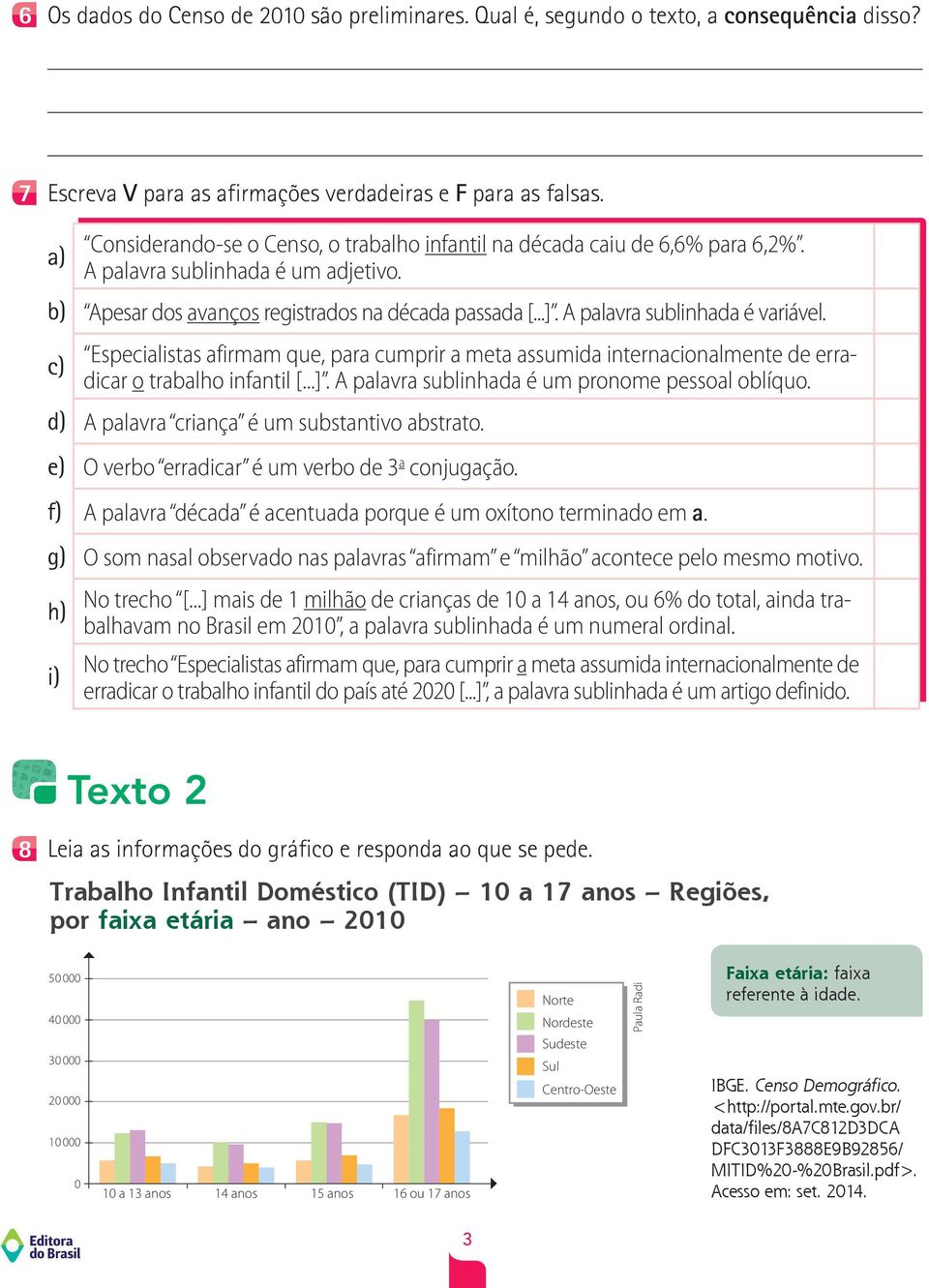 A palavra sublinhada é variável. c) Especialistas afirmam que, para cumprir a meta assumida internacionalmente de erradicar o trabalho infantil [...].