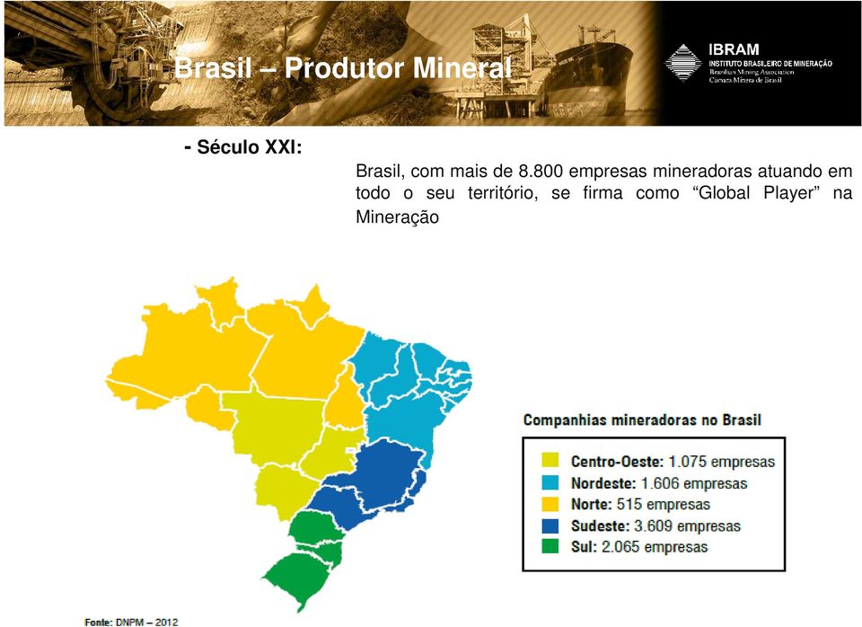 800 empresas mineradoras atuando em