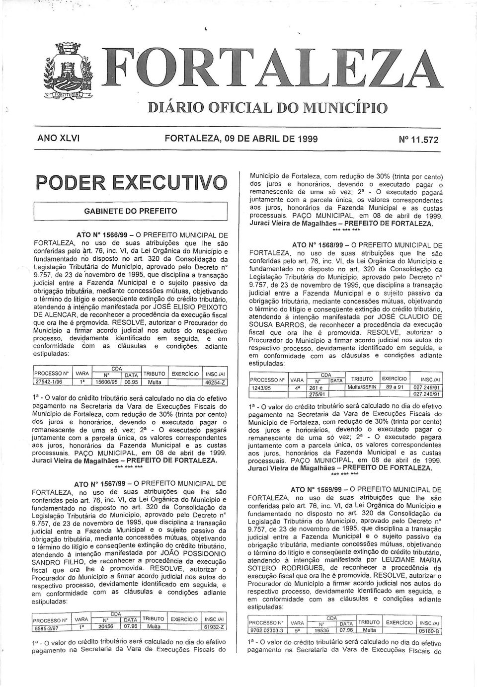 VI, da Lei Orgânica do Município e fundamentado no disposto no art. 320 da Consolidação da Legislação Tributária do Município, aprovado pelo Decreto n 9.