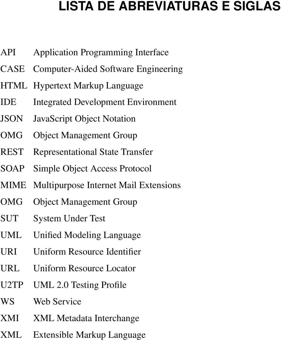 Object Access Protocol MIME Multipurpose Internet Mail Extensions OMG Object Management Group SUT System Under Test UML Unified Modeling Language URI