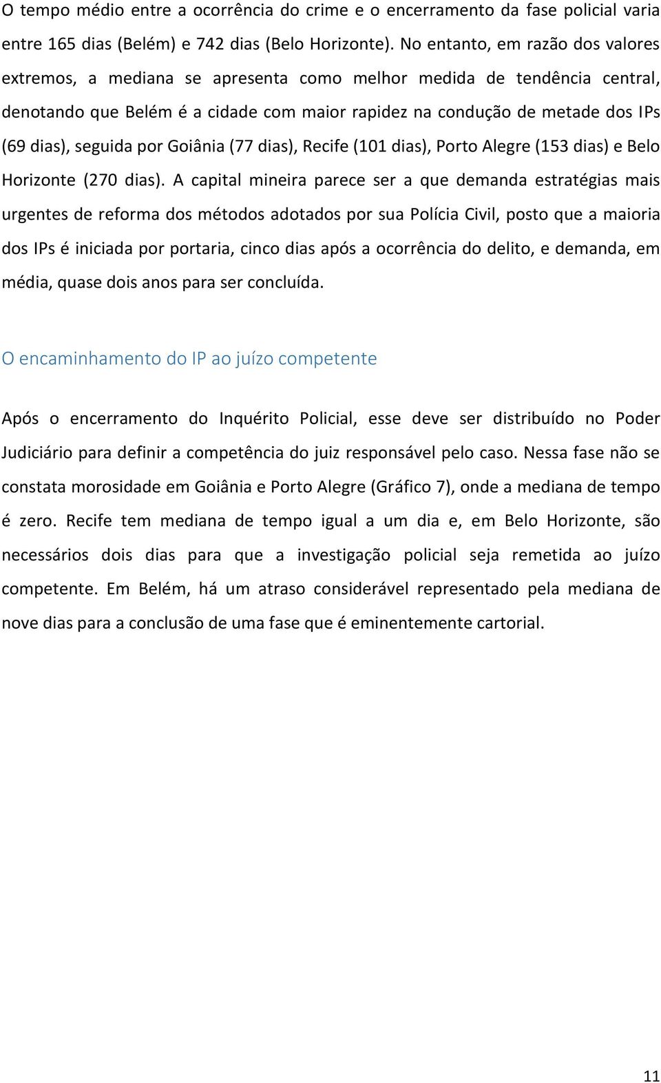 seguida por Goiânia (77 dias), Recife (101 dias), Porto Alegre (153 dias) e Belo Horizonte (270 dias).