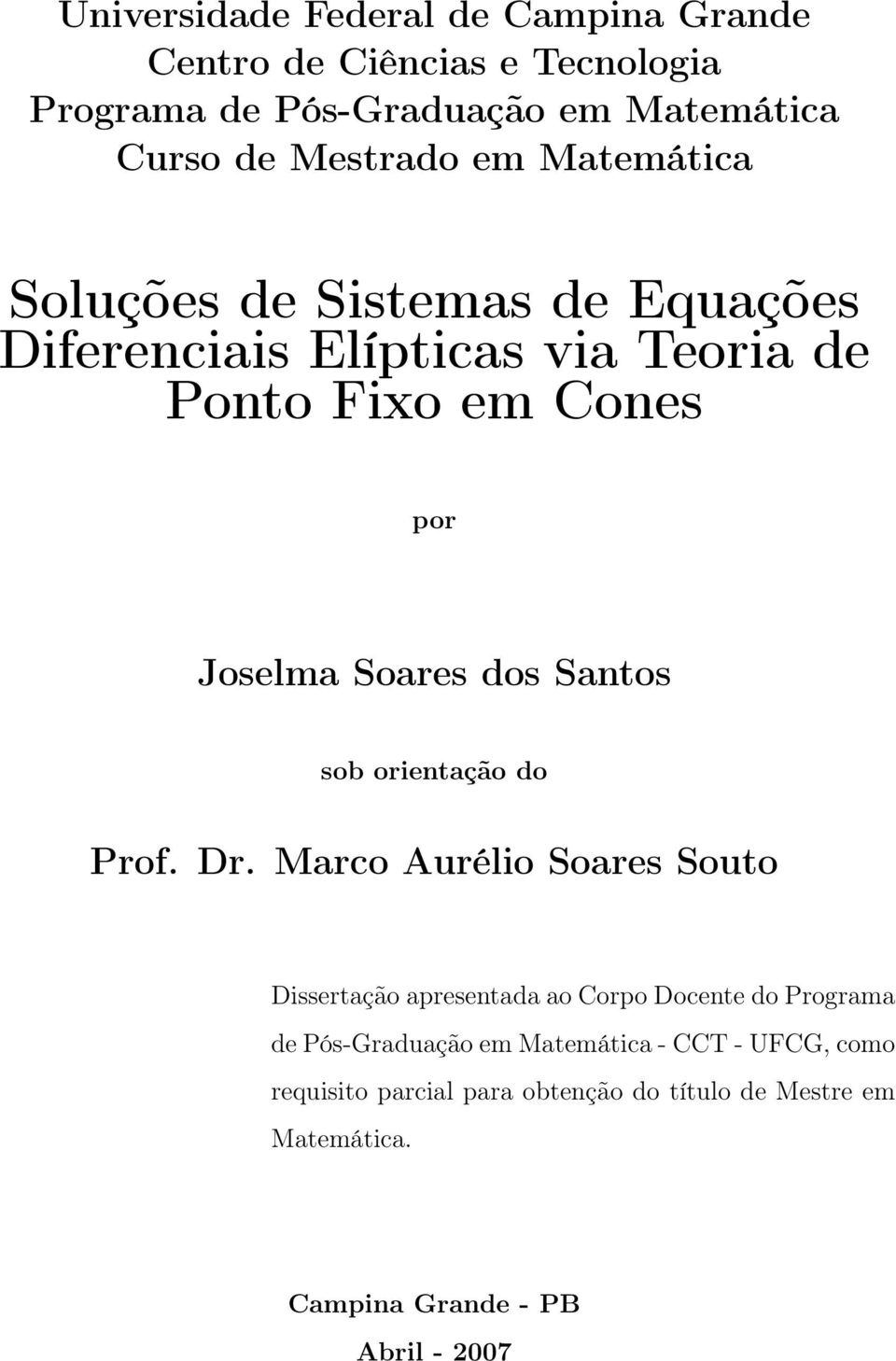 Santos sob orientação do Prof. Dr.