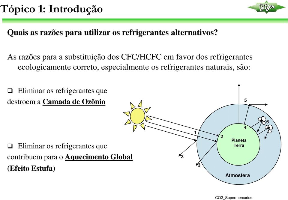 especialmente os refrigerantes naturais, são: Eliminar os refrigerantes que destroem a Camada de Ozônio