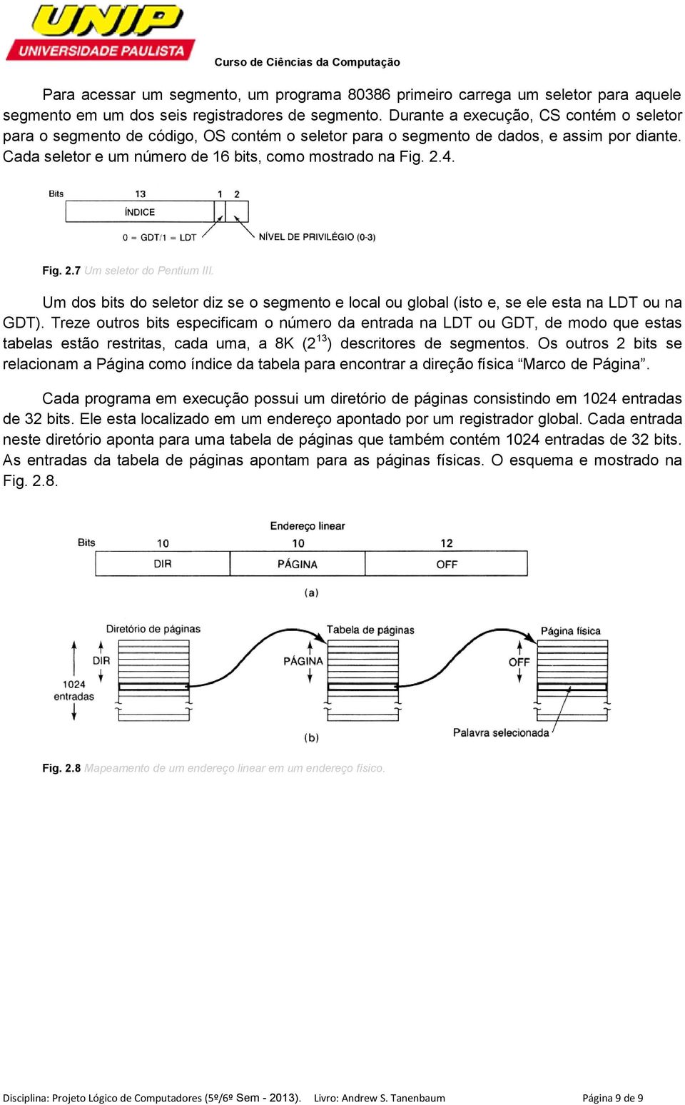 Fig. 2.7 Um seletor do Pentium III. Um dos bits do seletor diz se o segmento e local ou global (isto e, se ele esta na LDT ou na GDT).